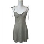 Wilfred Aritzia  Fable Sweetheart Bustier Ruffled Neckline Mini Dress Gray Size 4 Photo 1