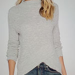 Free People BOHO WRAP SWEATER HEATHER GREY LINEN BLEND SOLD AT REVOLVE SMALL Photo 0