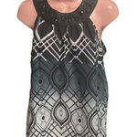 PIANO Black & White Women’s Jewel Beaded Top Sleeveless Size Large Photo 0