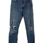 AGOLDE 90s Pinch Waist Jeans Button Fly Distressed Lineup Medium Wash Womens 24 Photo 1