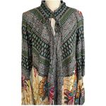 Umgee Boho Tunic‎ Dress Floral Paisley Print Long Sleeve Keyhole Neck Flowy Photo 6