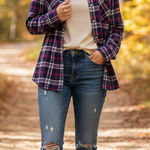 LL Bean Plaid Flannel Shirt Purple Pink Lumberjack Collared Button Up Women’s M Size M Photo 0