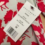 Equipment NWT  Nerine Floral Long-Sleeve Button-Down Top Sky Gray Satin Blouse Photo 4