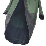 The Kooples NWT Peekaboo Nape Light Crepe Satin Mini Shirt Dress in Green/Black Photo 2