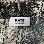Kate by Laltramoda‎ Shirt Womens Medium Black Cream Snake Print Surplice Blouse Photo 6
