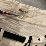 Madewell Cream Cotton Black Embroidered V Neck Short Sleeve Split Hem Top Size S Photo 8