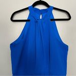 Julia Jordan  Knot Neck Tulip Hem Midi Halter Keyhole Mock Cobalt Blue Women 14 Photo 3