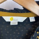 Boden USA Boden Black & Brown Polka Dot Print Button Down Ruffle Long Sleeve Top 8 Photo 5