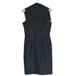 Lela Rose Ruffle Neck Silk Cocktail Dress Medium Quiet Luxury Retro LBD Event Black Photo 3