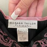 Night Gown Nighty Slip Chamise Teddy Black & Pink Embroidered Vintage Size L Photo 7