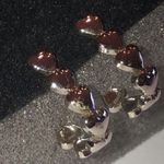 Vintage Silver Tone Dainty Half Hoop Heart Pierced Earrings Photo 4