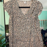 Old Navy Womens Cheetah Print V Neck Short Sleeve Top Shirt Size S Photo 0