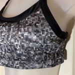 Avia Racerback Sports Bra Square Black Gray Pixels Pattern Medium M Photo 4