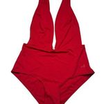 Morgan Lane  One Piece Plunge Swimsuit Red Small Comfort Vacation Photo 0
