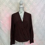 Diane Von Furstenberg Diane‎ Von Furstenberg Dot Print Silk Drape Front Blouse Size 10 Photo 10
