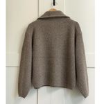 Everlane  The Half-Zip Sweater in Luxe Merino in Heather Soft Taupe, Size Small Photo 8