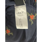 Cider  Women's Navy Blue Corduroy Floral Embroidered Long Sleeve Mini Dress 1XL‎ Photo 5