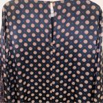 Banana Republic  100% Silk Foulard Long Sleeve Shift Mini Dress Blue Red Ruffle Photo 11