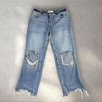 We The Free  People Jeans Womens 31 Maggie Straight Mid Rise Crop Distressed Photo 1
