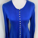 Vintage California Gold Rush Blue Long Sleeve Swing Dress Pearl Buttons Size 10 Photo 1