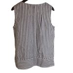 Ellen Tracy  Womens Sleeveless Striped Button Linen Nautical Top Size Medium‎ Photo 4