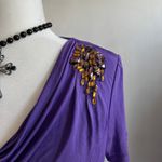 Purple Cowl Neck Blouse, Y2K‎ Glam, Quiet Luxury, Vintage, Large, Eveningwear Photo 2