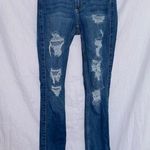 Hollister Soft Stretch Dark Wash Distressed Curvy Mid Rise Super Skinny Jean 23 Photo 0