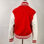 TNA Aritzia Women's Varsity Bomber Spee Wool Letterman Jacket Size Large Red Photo 2