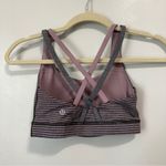 Lululemon Energy Bra Hyper Stripe Mauve and Gray Size 4 Photo 2
