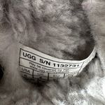 UGG  Bailey Bow Glisten Boots Mid Calf Shearling Lined Suede Metallic Silver 6 Photo 4