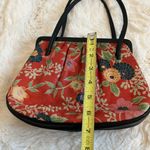 Vintage Tokyo Leather Floral Kimono Handbag Red Photo 11