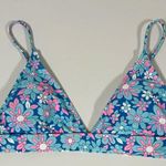 Blue Pink Daisy Bikini Top Swimwear Bathing Suit Size L 🩵🩷✨ Size L Photo 0