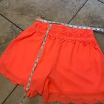 My Michelle  Neon Orange‎ Lace Flowy Shorts M Medium Scalloped Edge Photo 4
