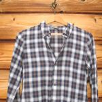 Theory  Featherweight Cotton Plaid Top Photo 2