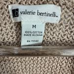 Valerie Bertinelli  Cardigan M Beige Open Knit Crochet Boho Neutral Minimalist Photo 2