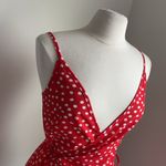 Princess Polly Wrap Mini Dress Womens Sz 6 Red Polka Dot Ruffle Lightweight Photo 1