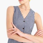 J.Crew  button front gingham plaid dress blue white sz 2 Photo 1