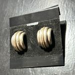 Vintage Sterling Silver 925 Rope Design Stud Half Hoop Earrings Photo 1