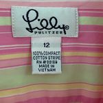 Lilly Pulitzer  button front shirt striped multicolored compact cotton Sz 12 Photo 5