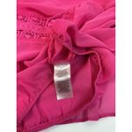 Love by Design Pink Sheer Cape Top Crochet Trim Flowy Blouse Cover Up Cropped XL Photo 13