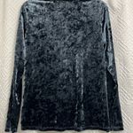 Pleione  Navy Blue Velvet Twist Front Long Sleeve Top Size Small Photo 1