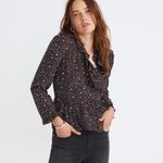 Madewell  • Silk Ruffle-Hem Wrap Top in Starry Night Photo 44