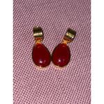 petit moments Hoop Tear Drop Earrings in Red New Womens Dangle Photo 2