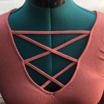 Me to We Women’s Long Sleeve Caged Neckline Jersey Knit Top Photo 3