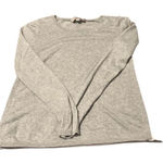 Loft  size small long sleeve grey sweater with white lace inset on sides EUC Photo 0