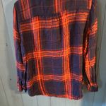 Mossimo Supply Co. Navy and Orange Plaid Shirt | Large Red Photo 2