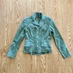 White House | Black Market Olive Green Cotton Moto Jacket Womens 0 Photo 15