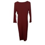 Three Dots Womens Long Sleeve Lightweight Stretchy Dress Brown XS MSRP $128 Photo 2
