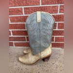 Acme Western Cowboy Boots Womens Size 8.5 M Gray Mid Calf High Heel Pull On USA Photo 3
