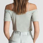 Reiss Cierra Women's Off-Shoulder Camisole Top Mint Green Size S Short Sleeve Photo 1